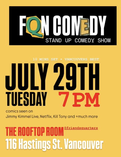 FQN COMEDY at The Rooftop Room @ Friends Quarters