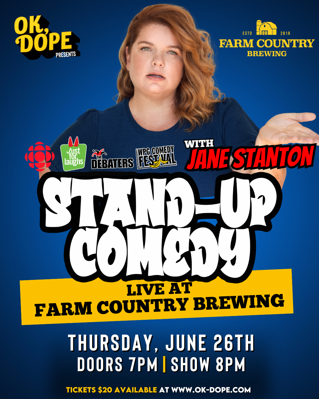 OK, DOPE Presents Stand-up Comedy Live at Farm Country Brewing!